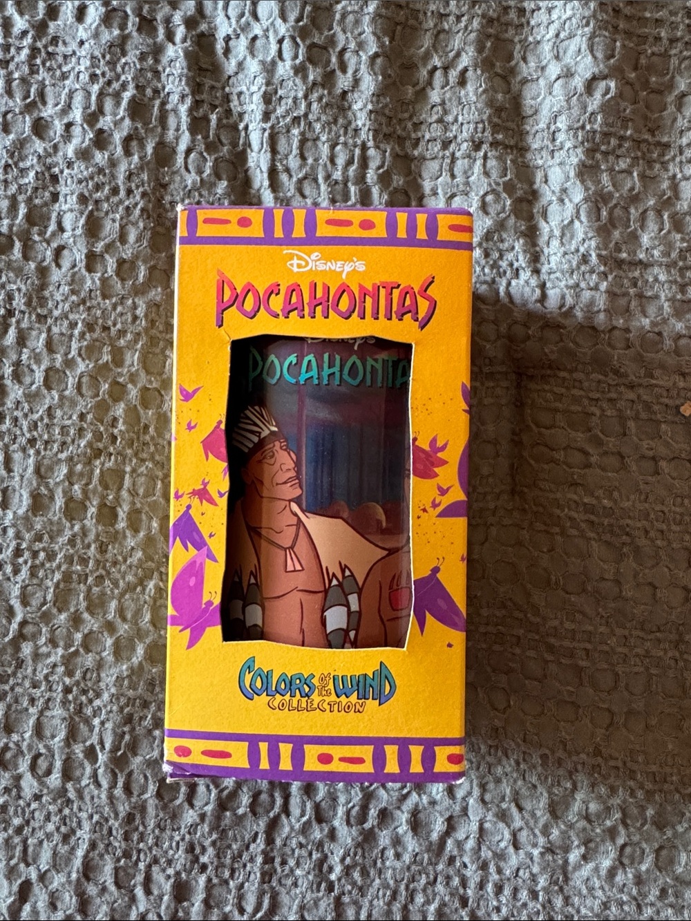 Disney Pocahontas Bright Yellow & Purple Collectible Box